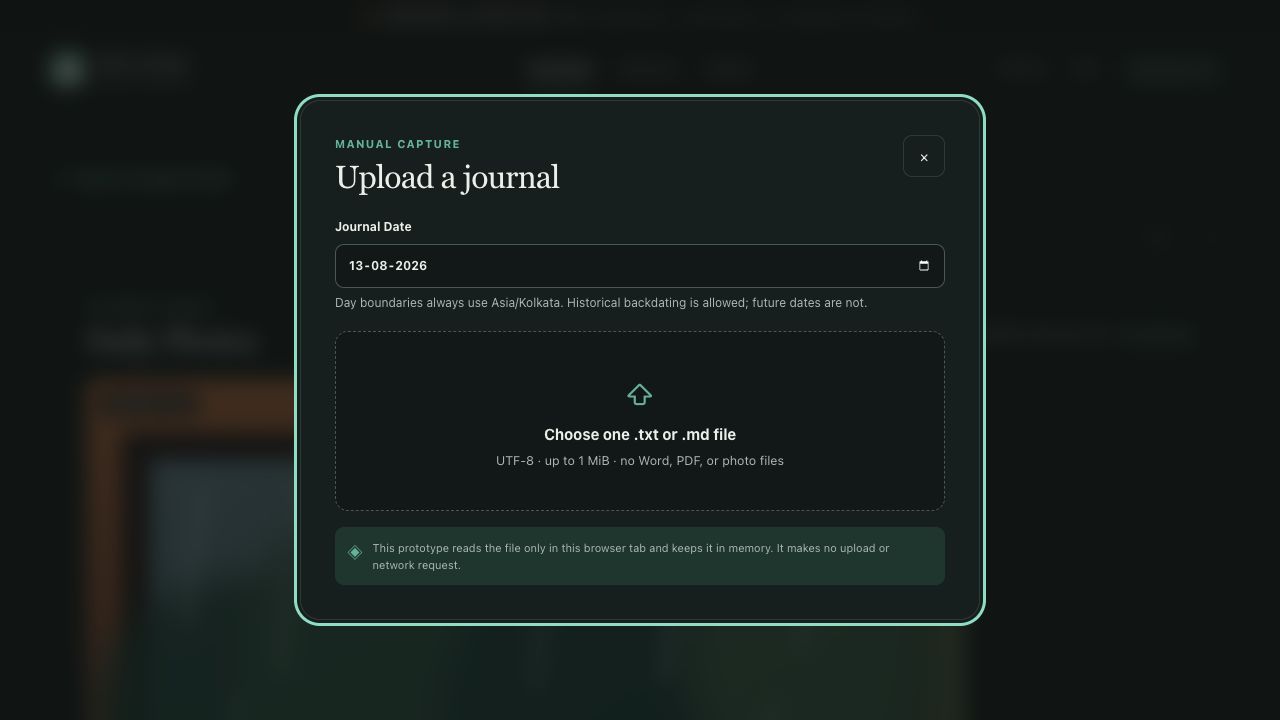 Manual journal upload