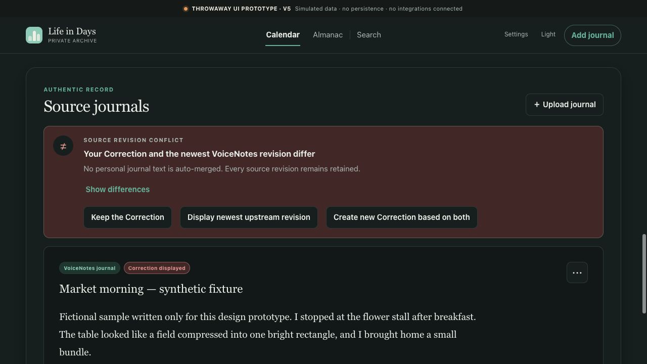 Source revision conflict