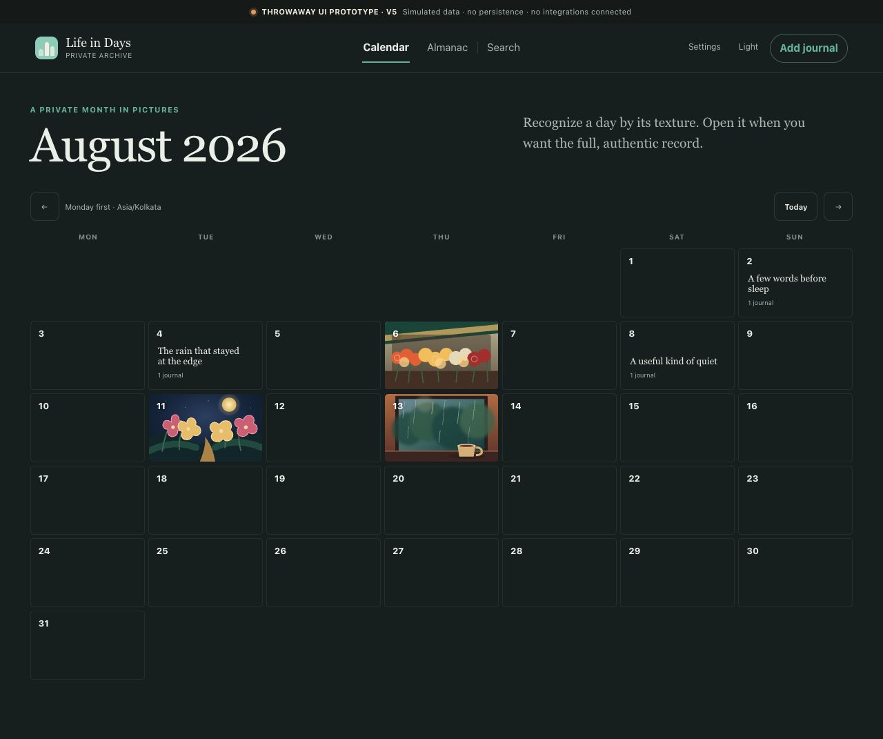 Default Living Mosaic Calendar