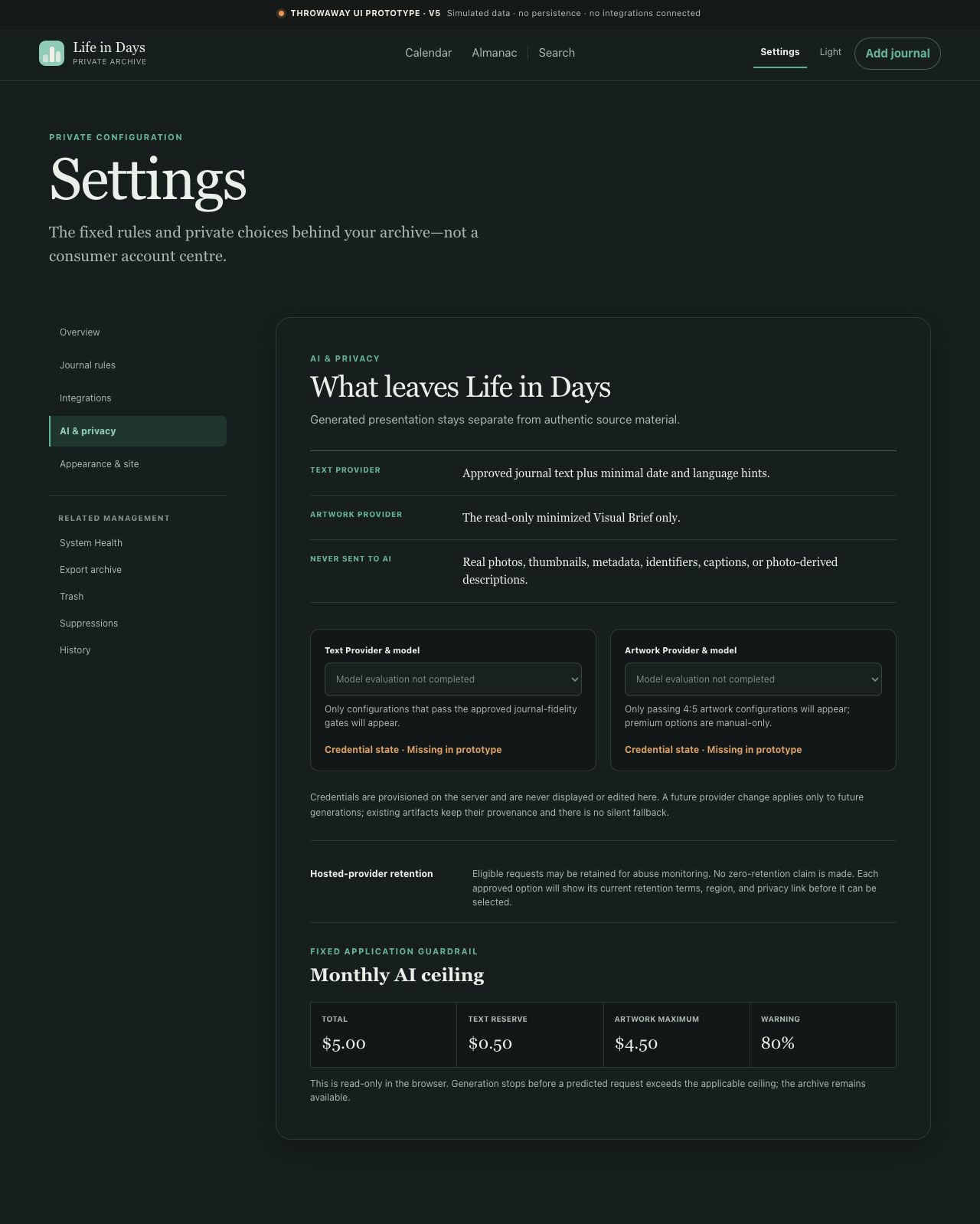 AI and privacy settings