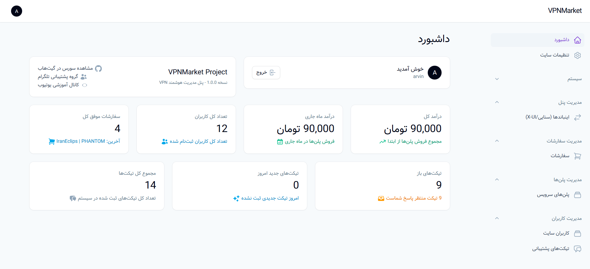 داشبورد اصلی
