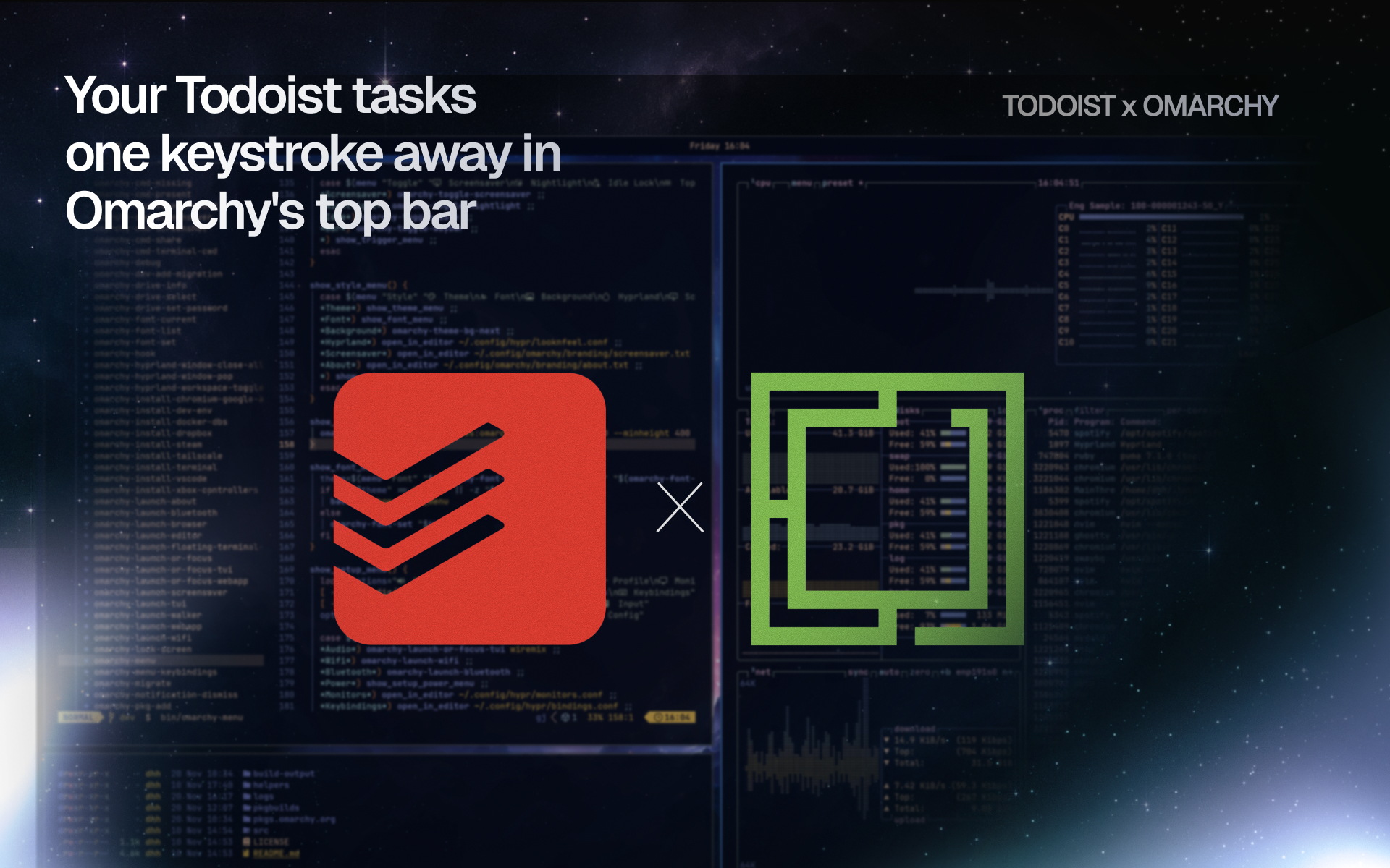 Todoist for Omarchy — your Todoist tasks, one keystroke away in Omarchy's top bar