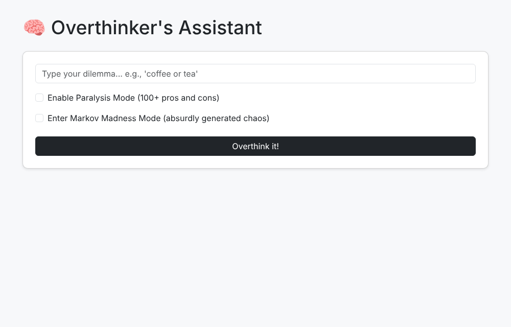 Overthinker's Assistant demo