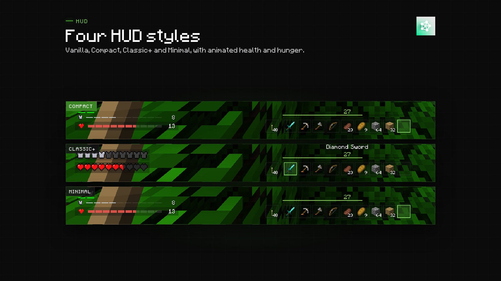 Four HUD styles
