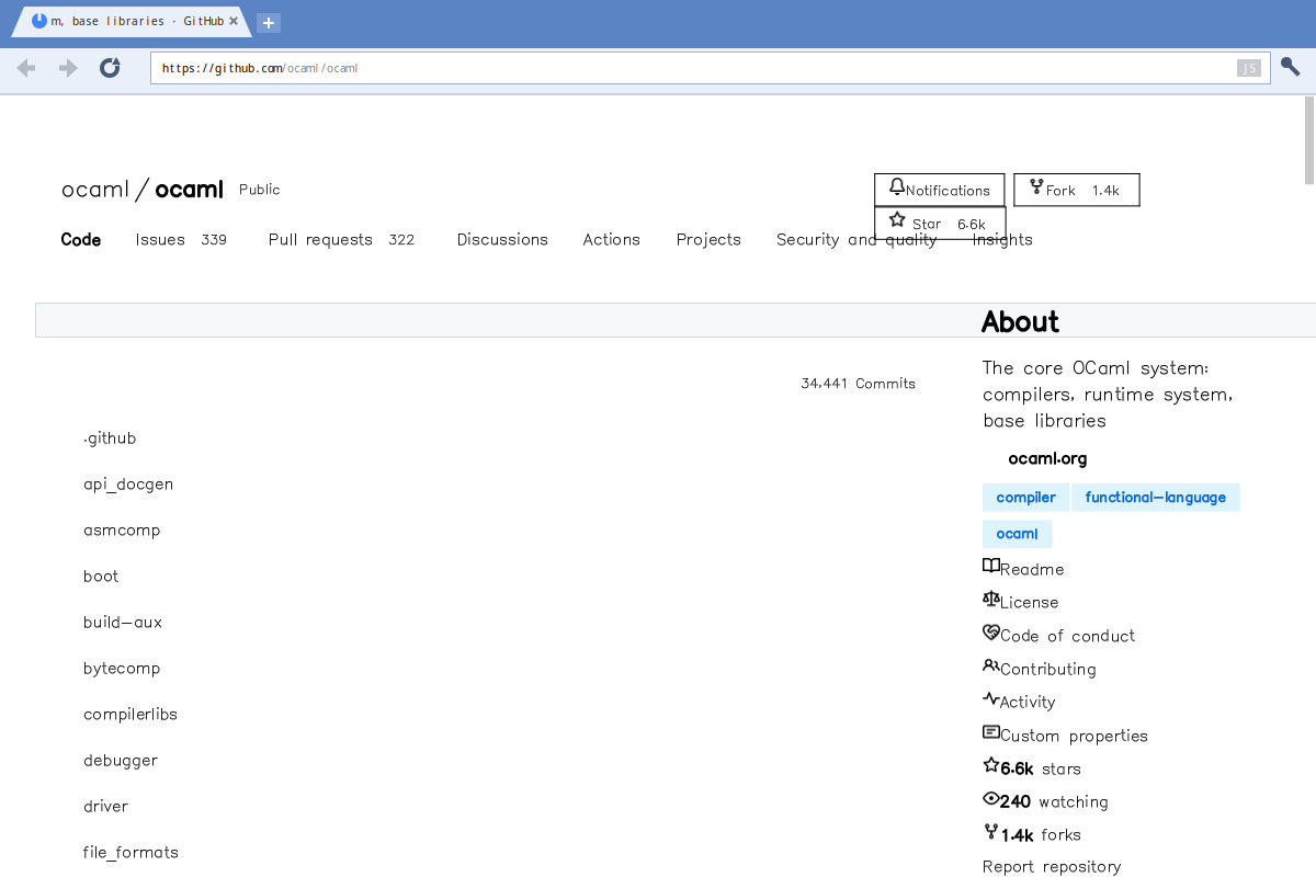 GitHub, the OCaml repository