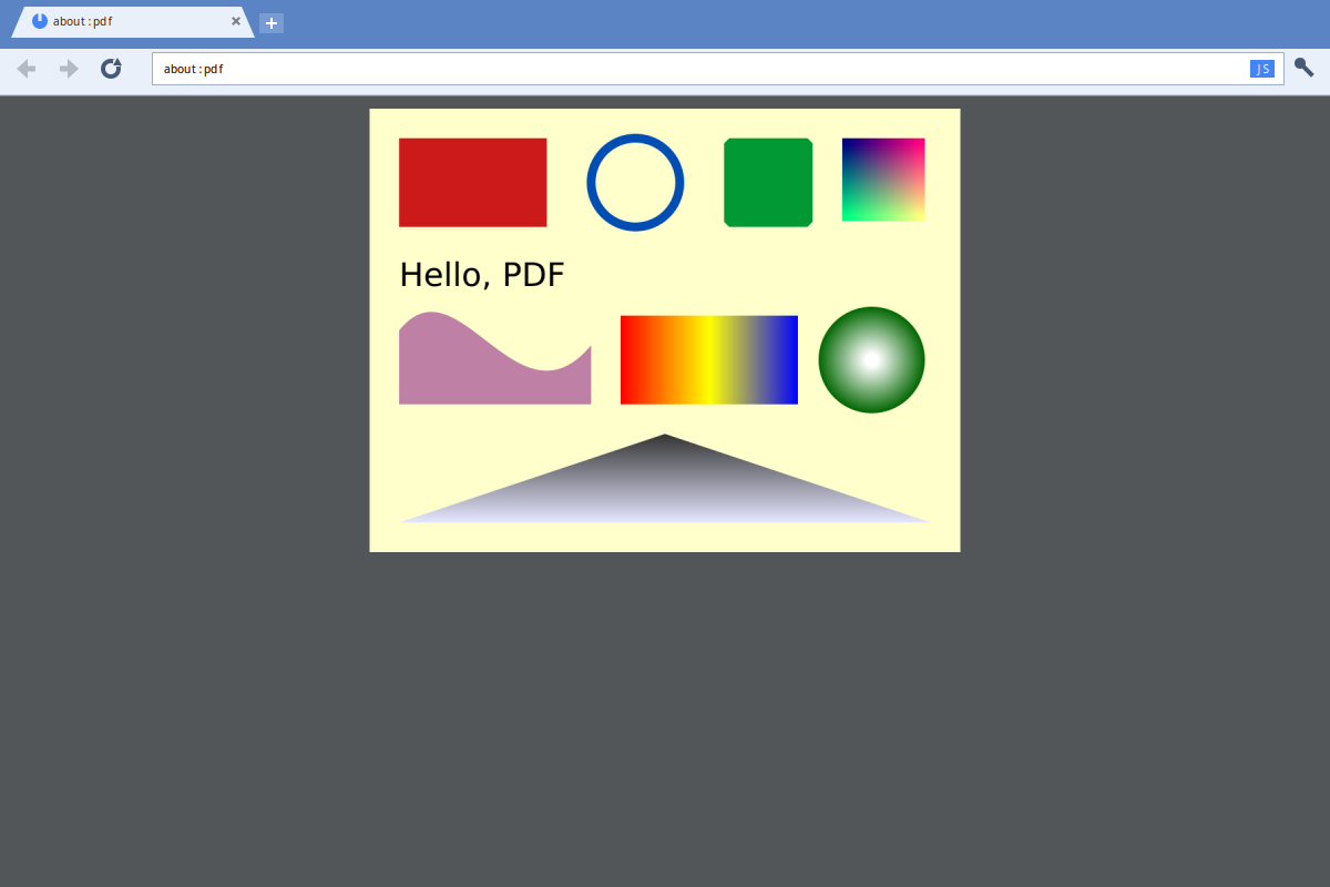 about:pdf, a PDF file in a tab