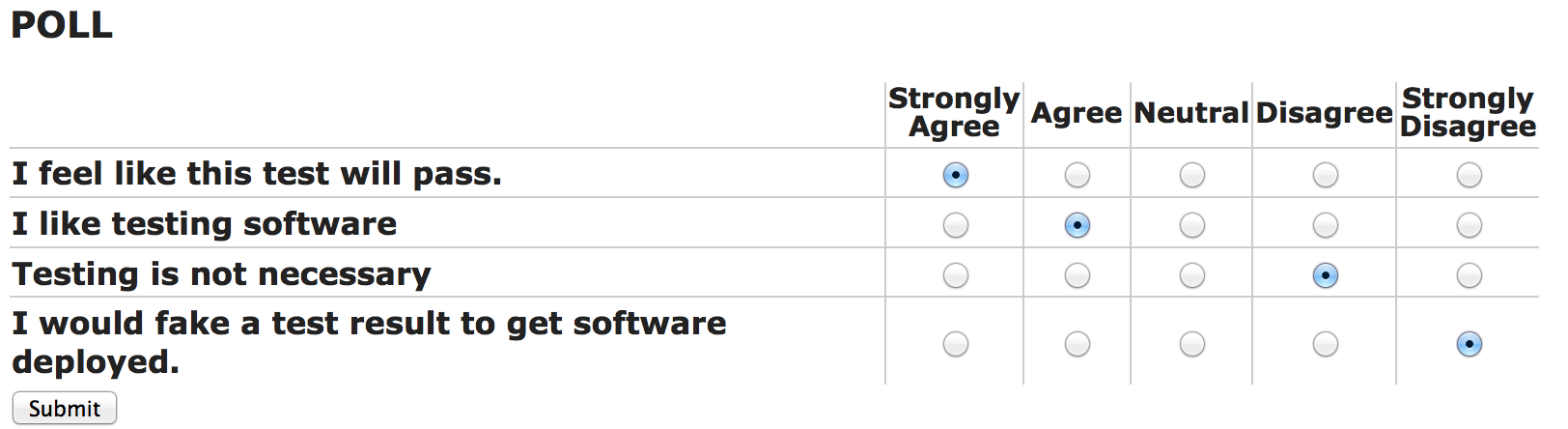 Survey example