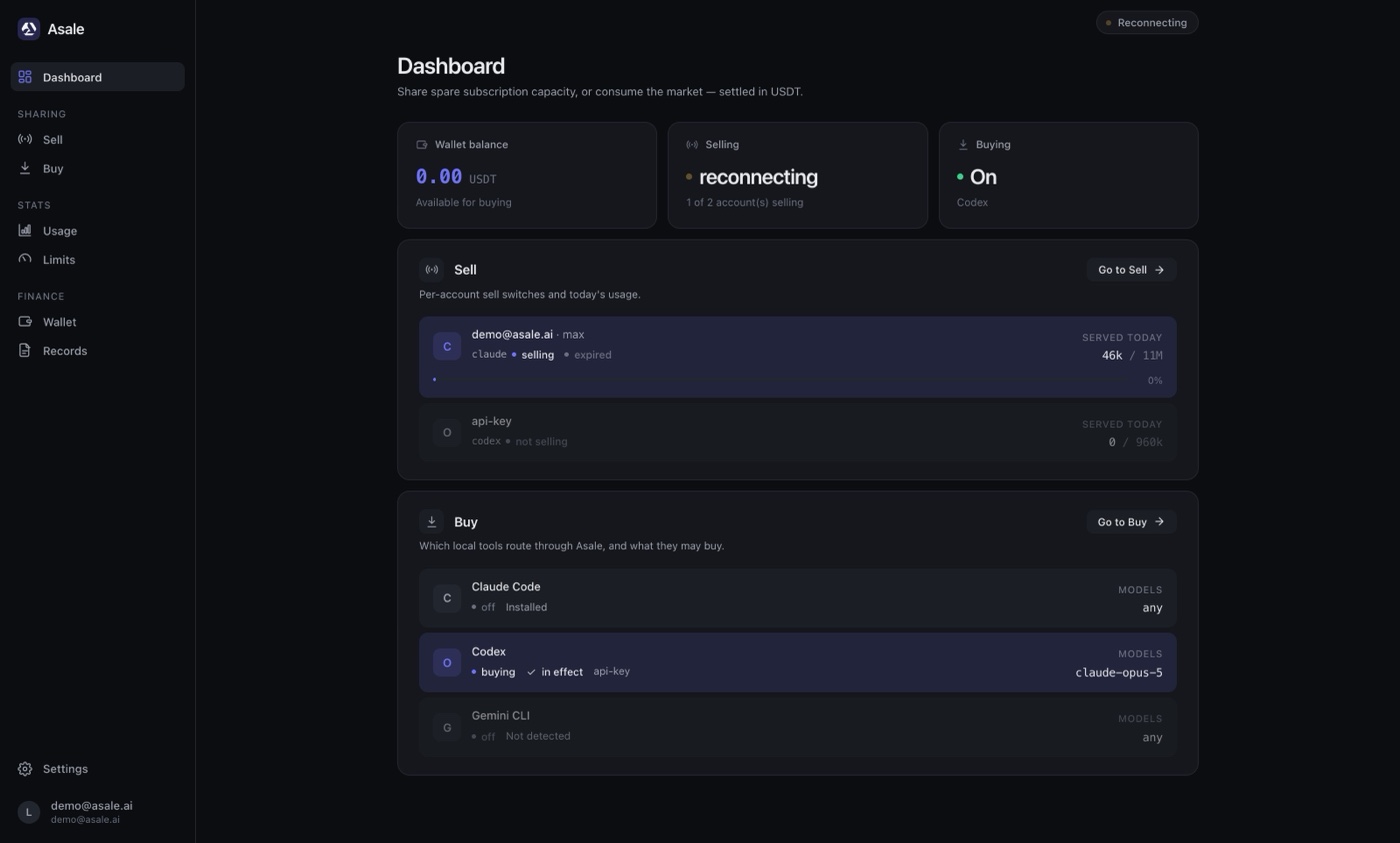 Asale client · Dashboard