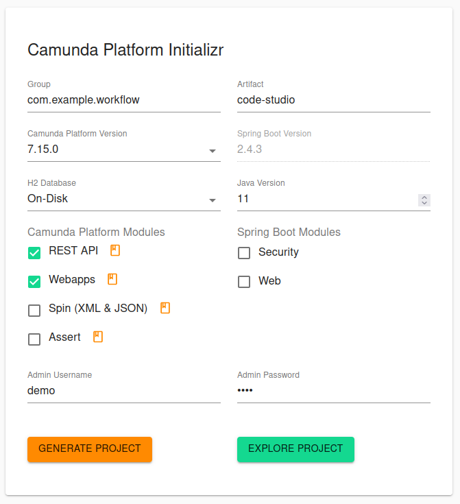Camunda-BPM-Intitializer-set-up