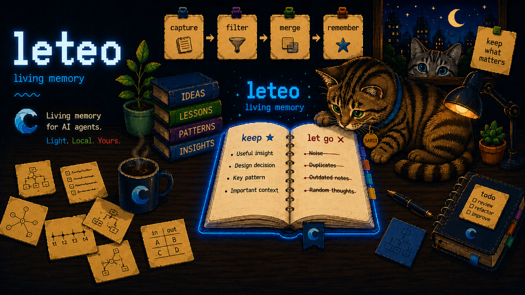 Leteo — living memory for AI agents. Light. Local. Yours.