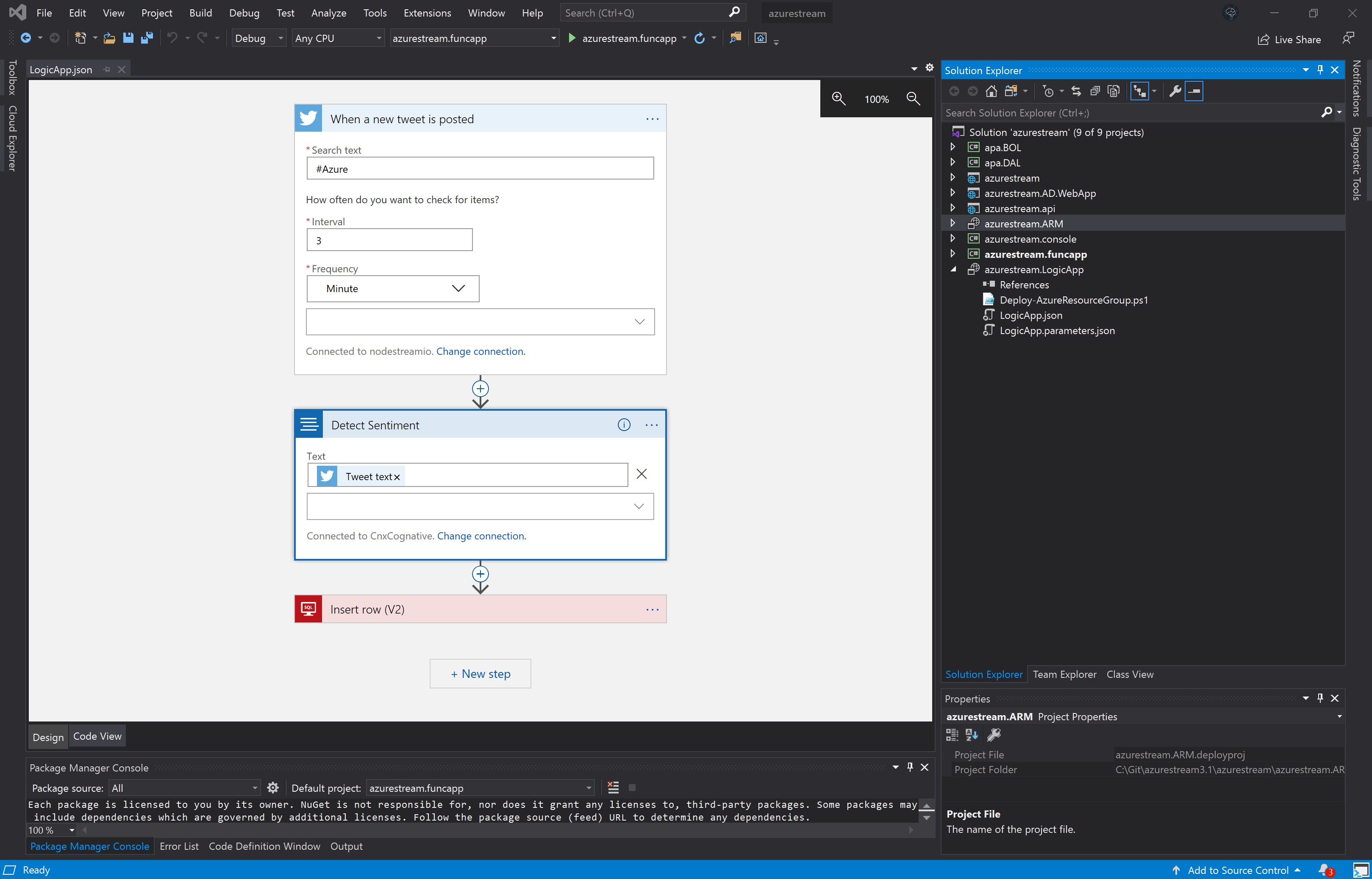 Screenshot of the staging deployment slot to test the deployments