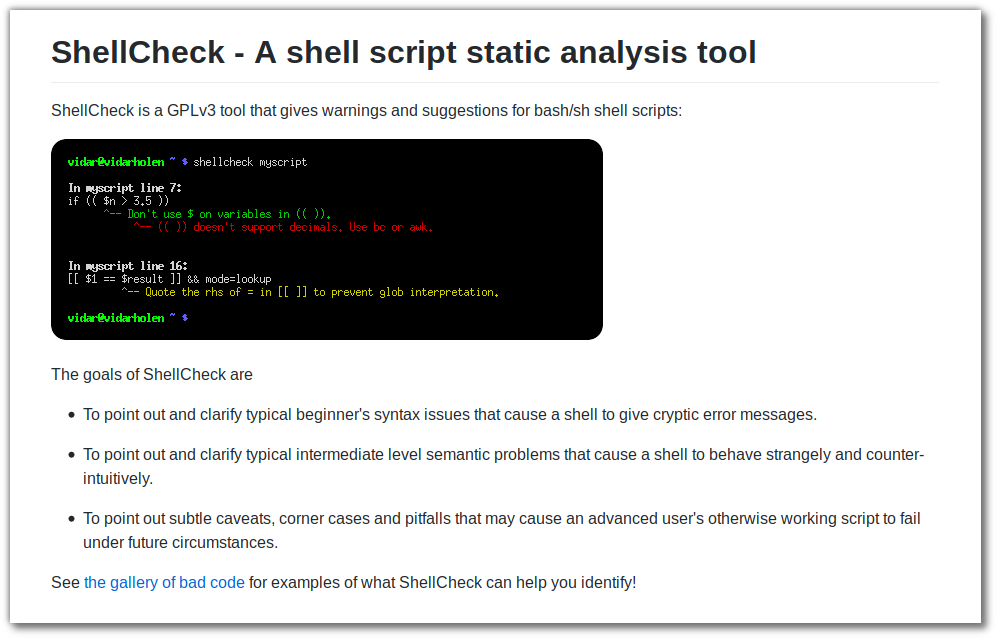 ShellCheck, el lint de Bash Shell Script