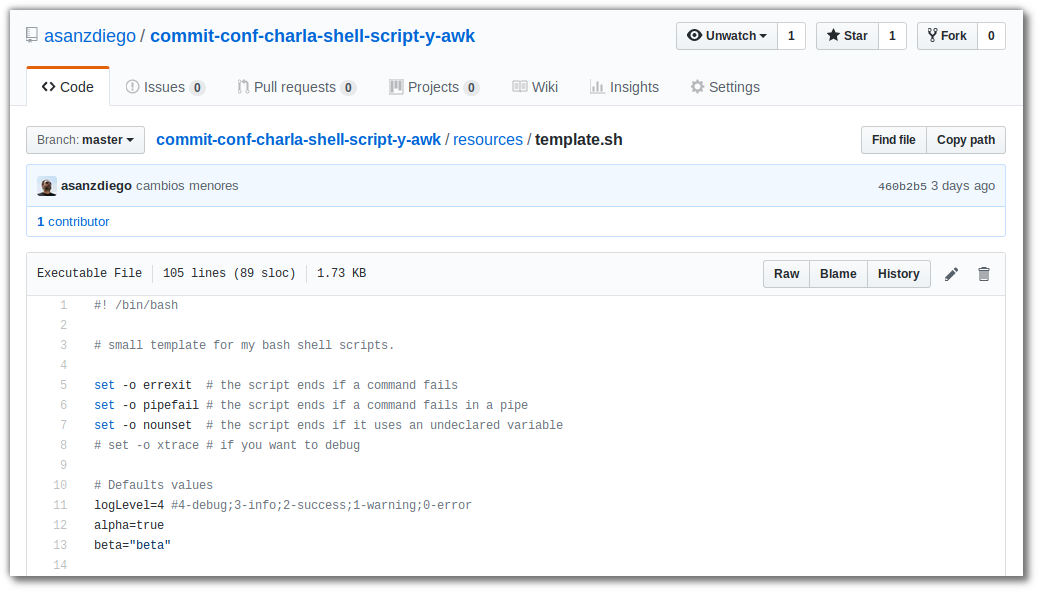 Plantilla de Bash Shell Script