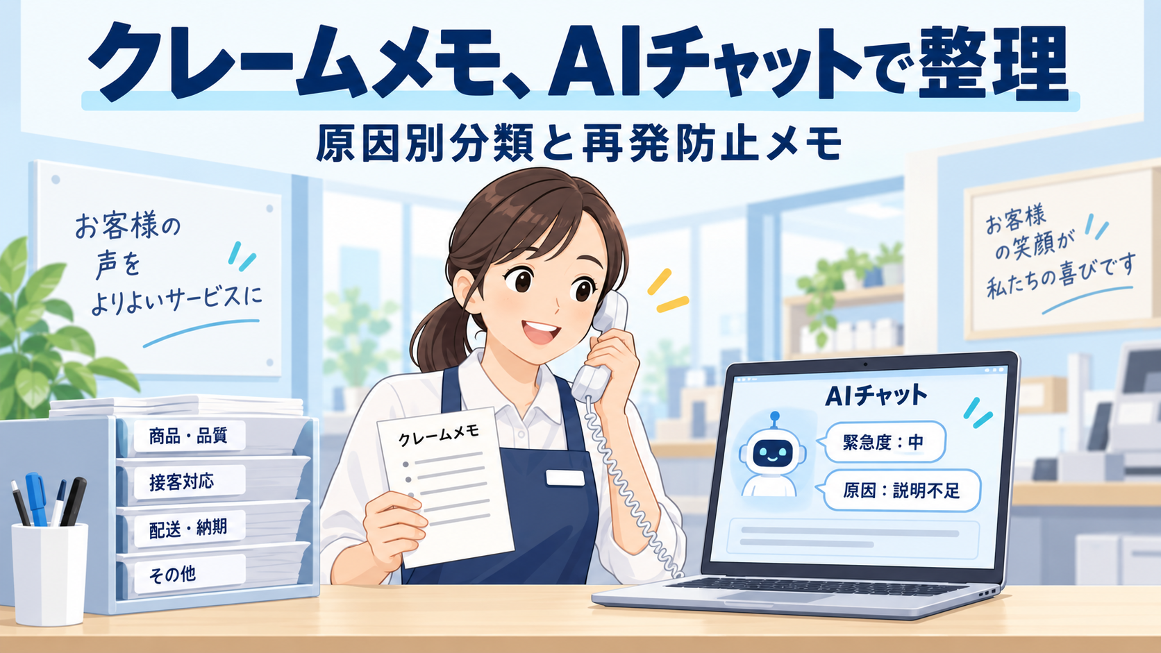 クレームメモ、分類していますか?AIチャットで原因別に整理し再発防止メモを作る方法