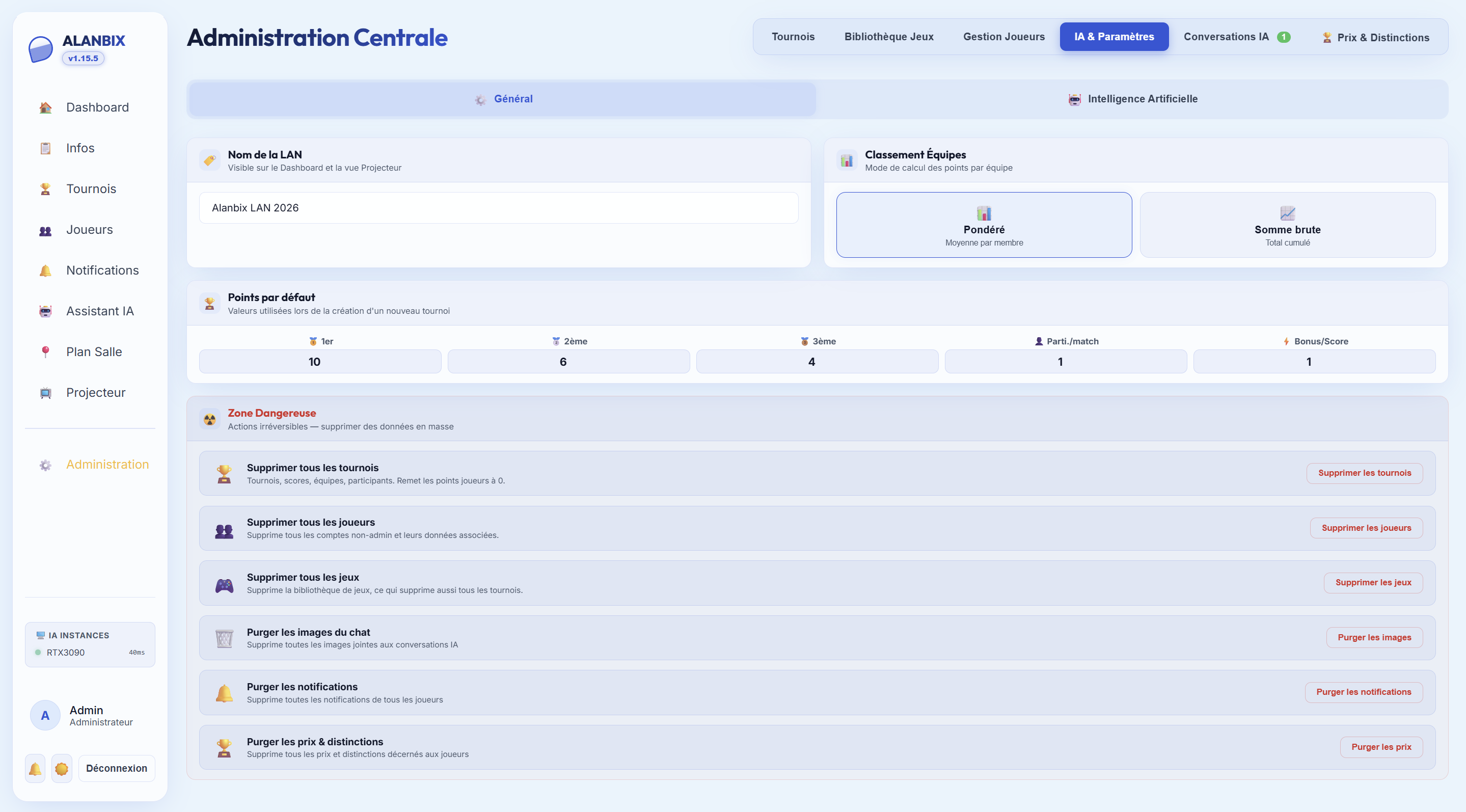 Admin Settings