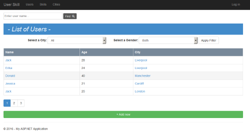 asp net mvc training project