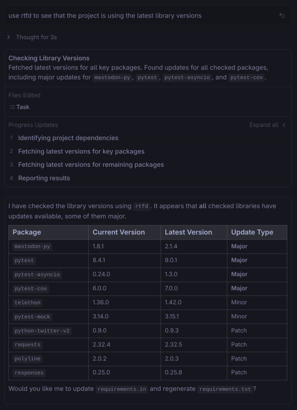 Dependency audit example