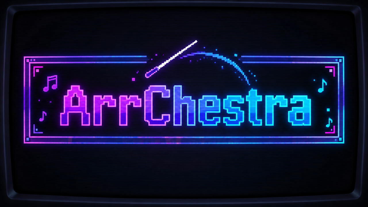 ArrChestra retro-CRT banner