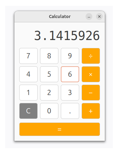 The calculator on Ubuntu