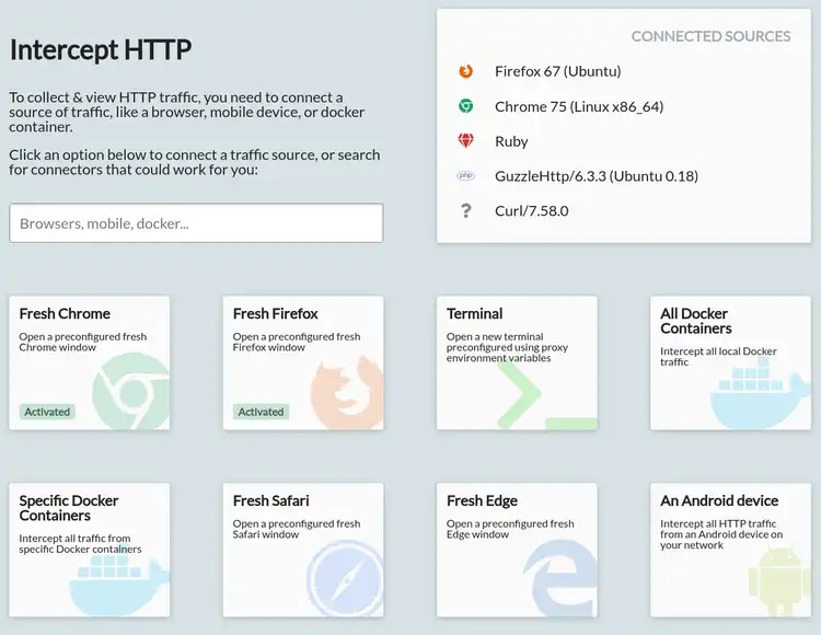 Screenshot of HTTP Toolkit