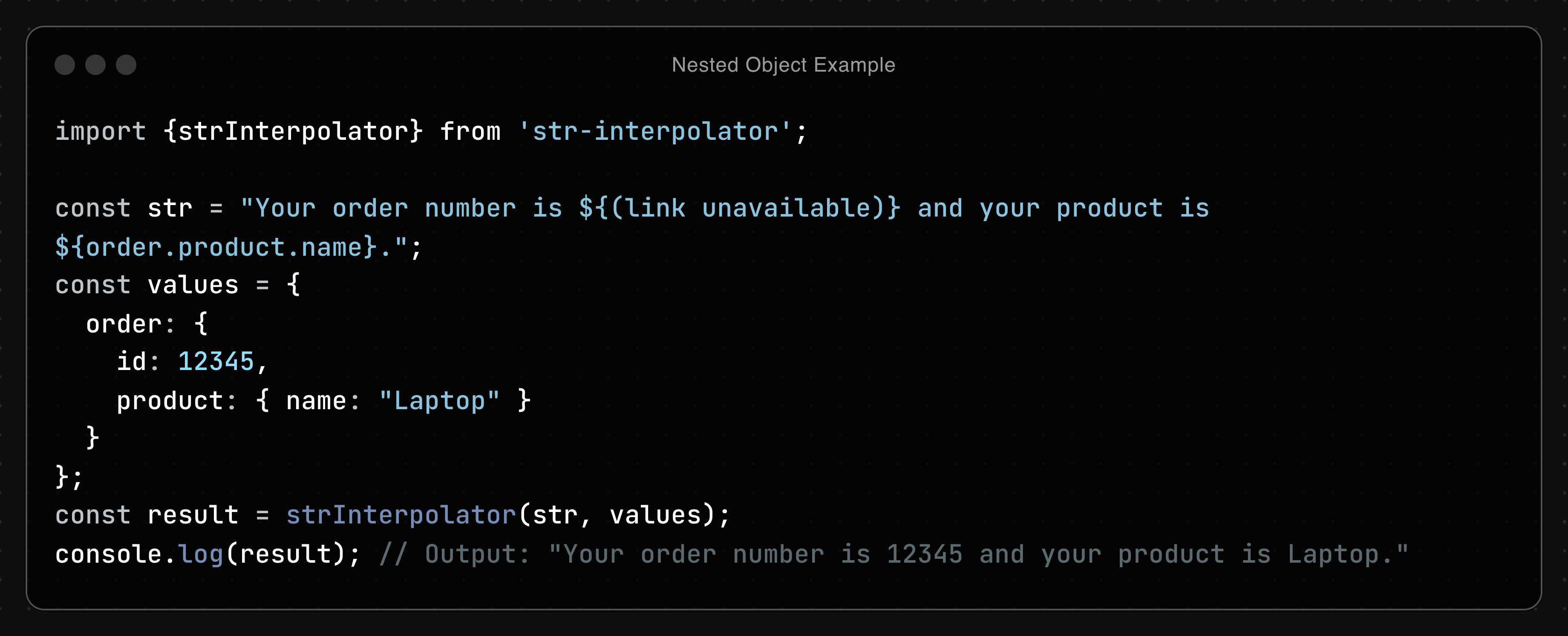 Nested Object Example