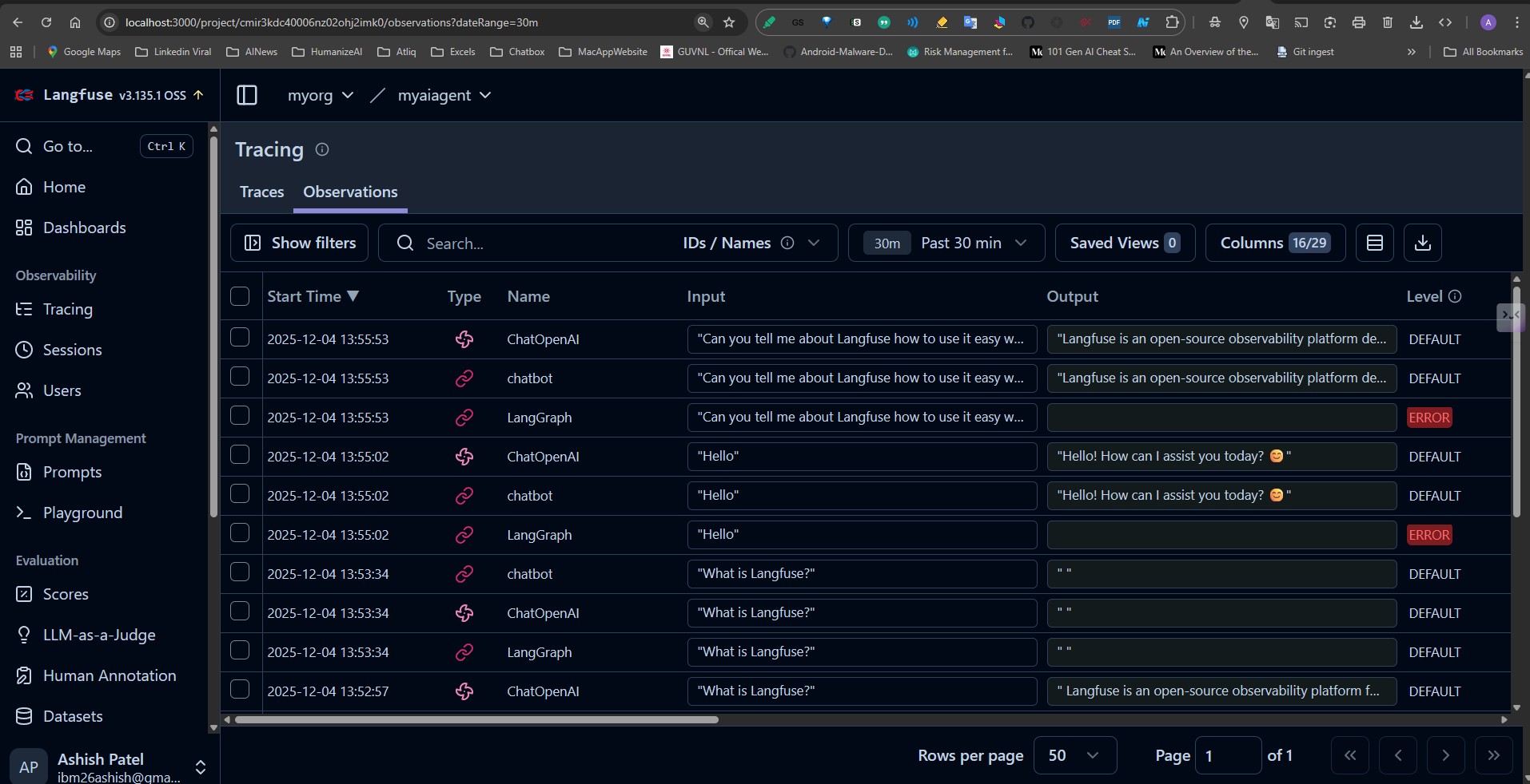 trace screenshot from an observability tool showing agent execution timeline.
