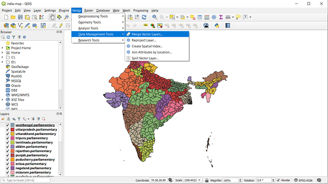 Screenshot of QGIS