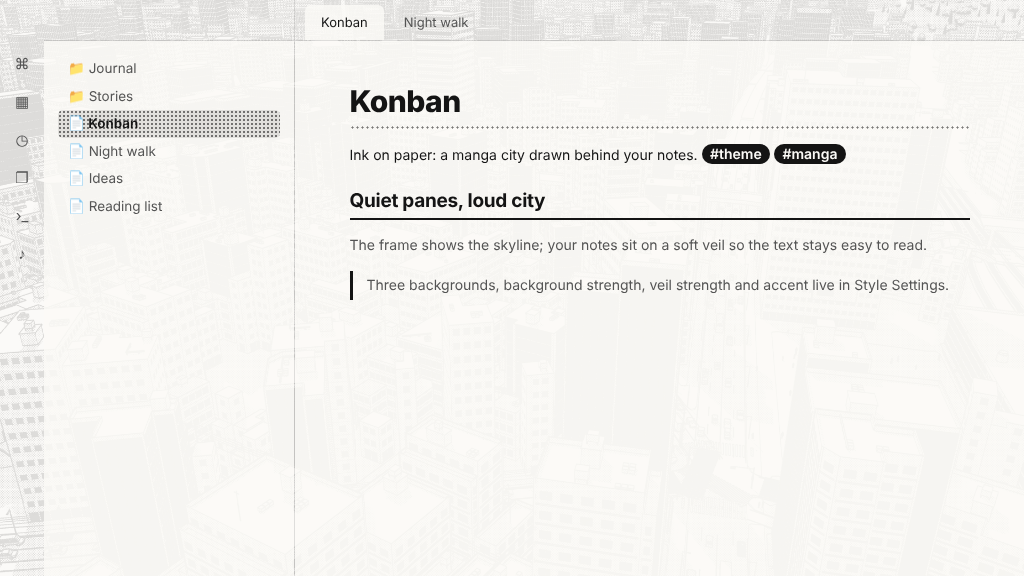Konban in light mode