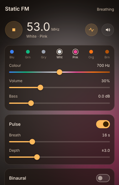 Static FM in the sidebar
