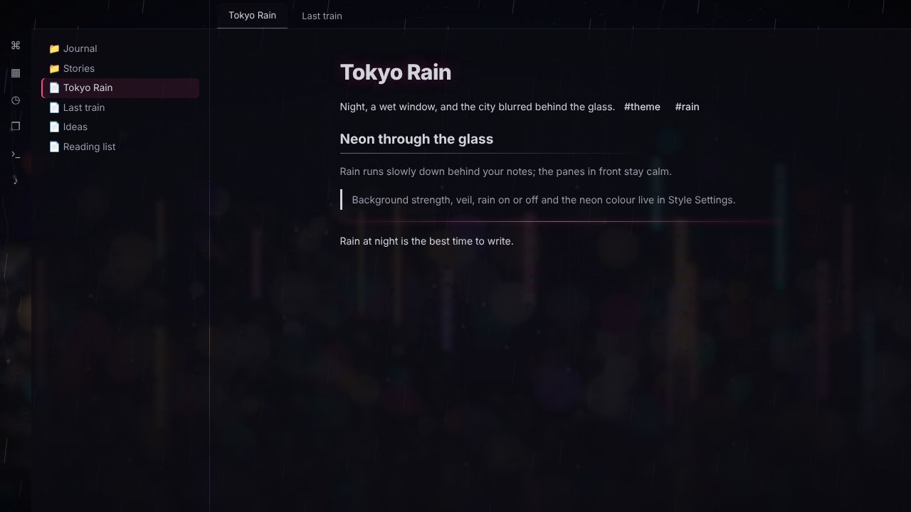 Tokyo Rain, dark