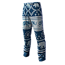 Blue Patterned Casual Pants