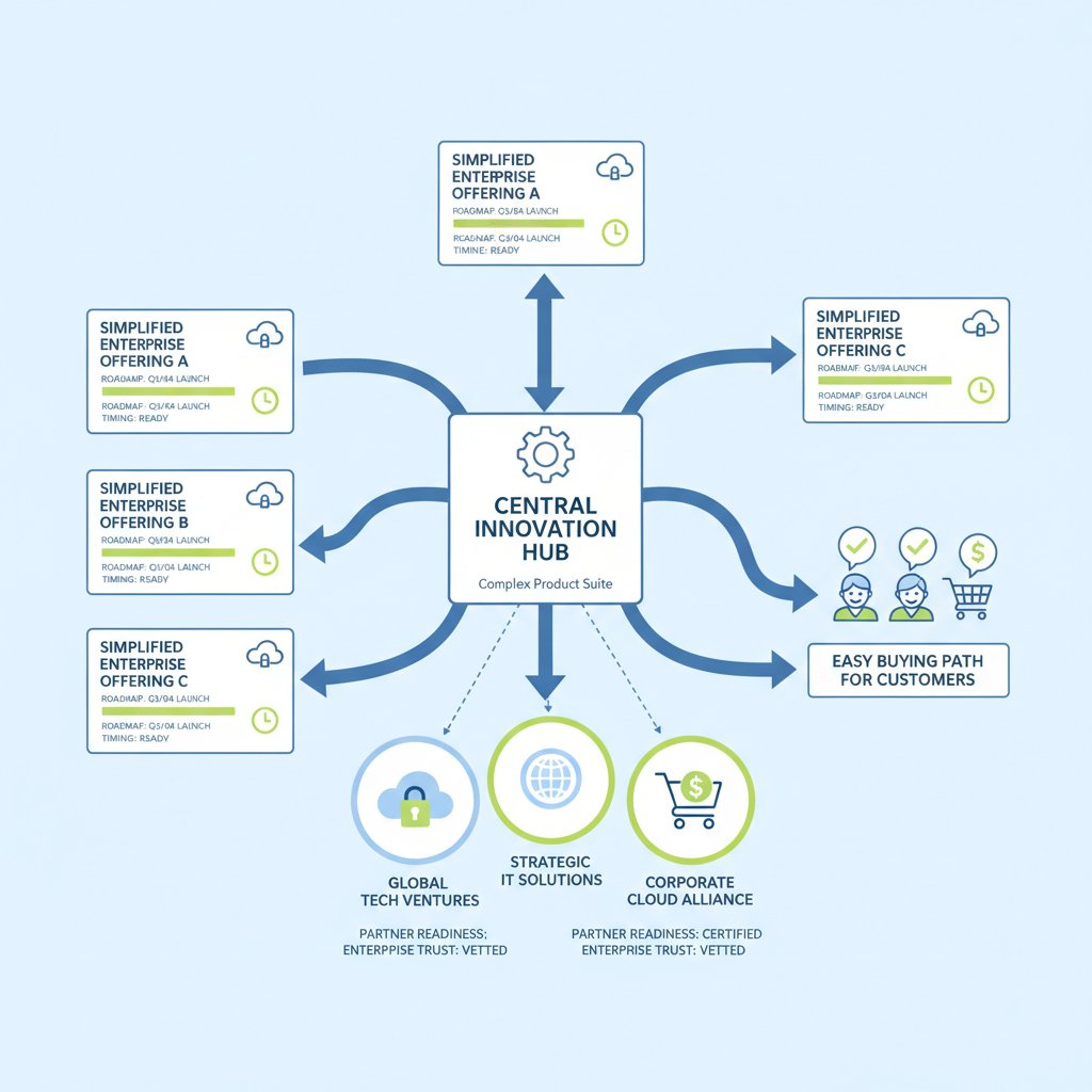 A market-organizer scene showing NVIDIA packaging a complex product through partners and simpler offerings.