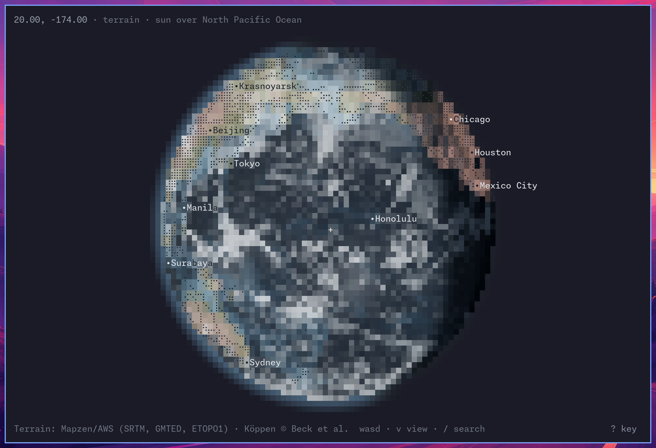 the same globe with this hour's clouds