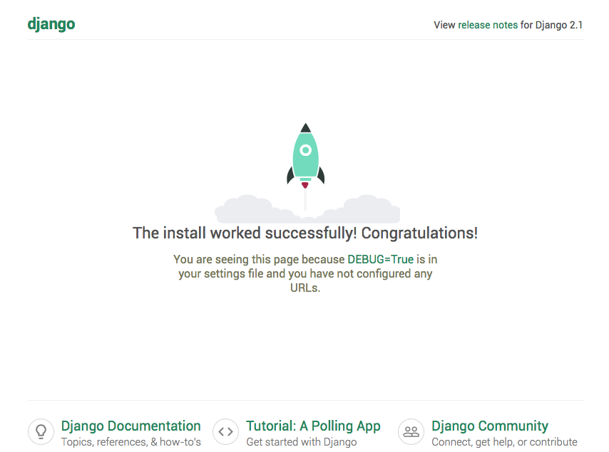 Django 2.1 landing page