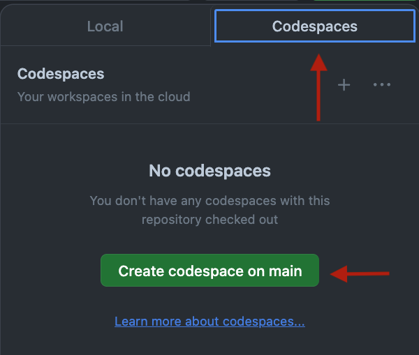 "codespace button example"