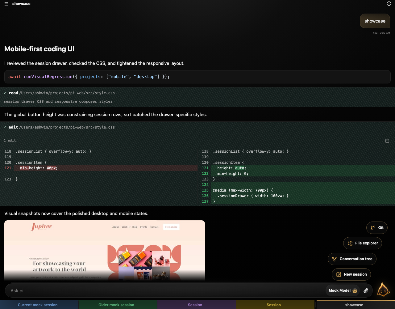 pi-web desktop showcase