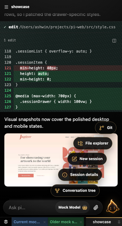 pi-web mobile showcase