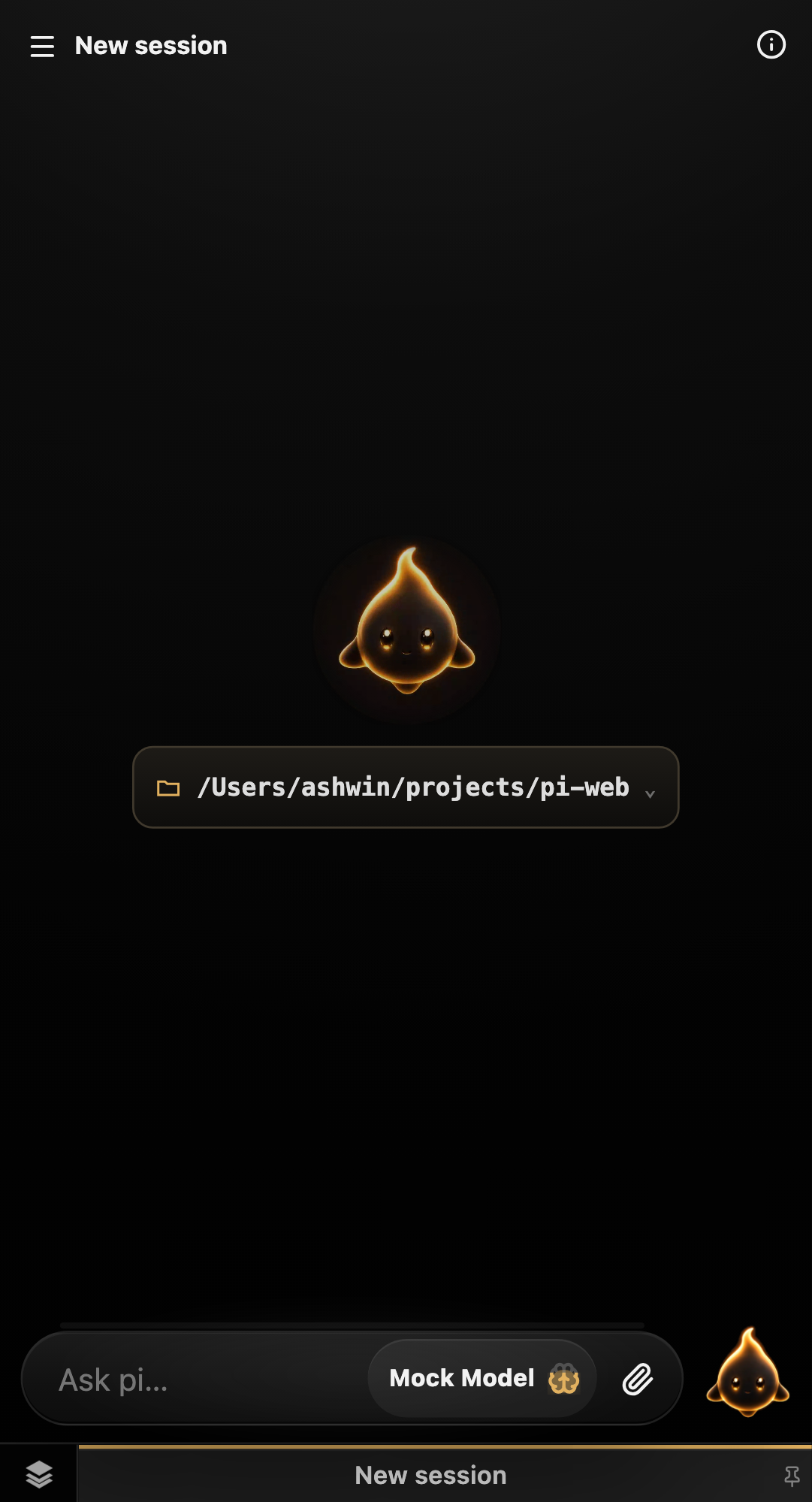 pi-web new session mobile