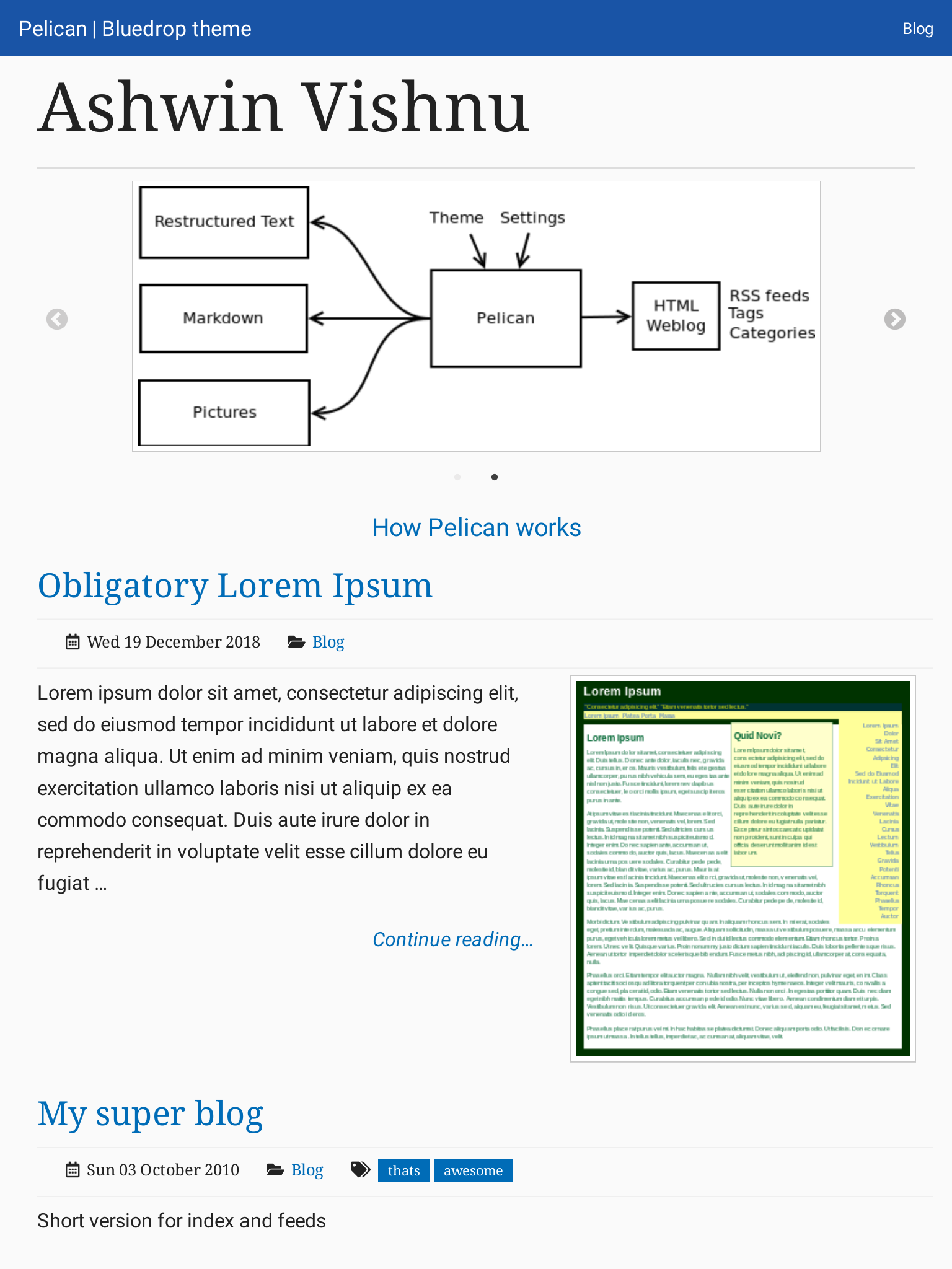 GitHub - ashwinvis/pelican-bluedrop: A responsive Pelican theme ...