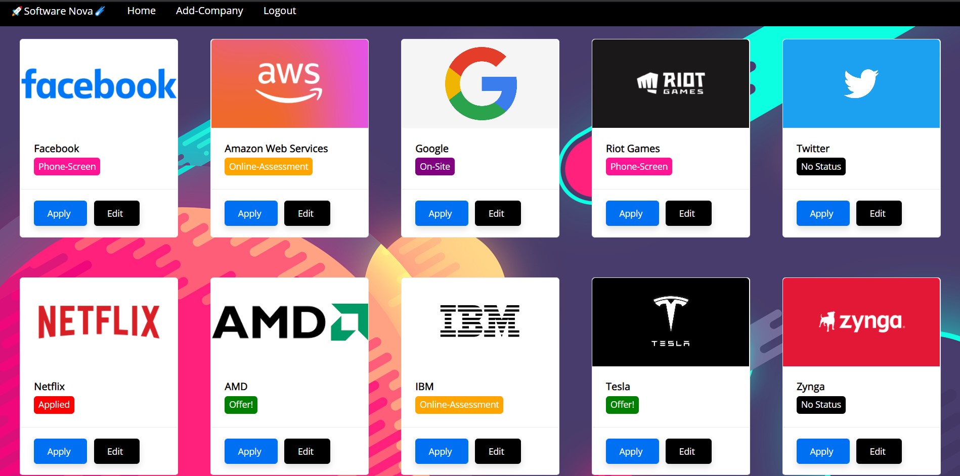 GitHub - ashxnth/Software-Nova: ☄️ Interactive dashboard to manage job ...