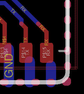 Расположение UART-выхода трансивера