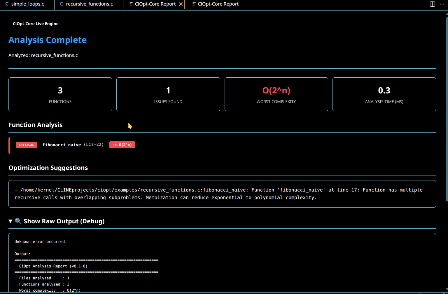 CiOpt-Core VS Code UI Preview