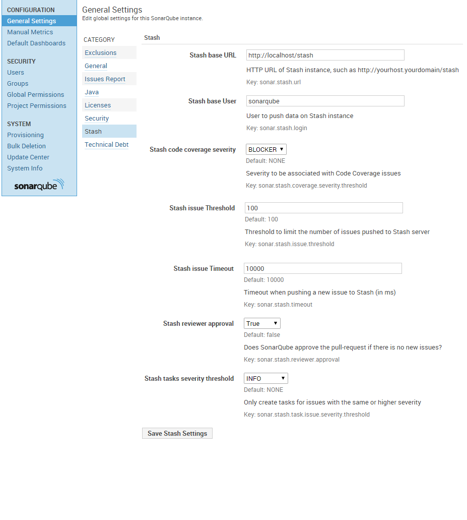 Screenshot SonarQube plugin