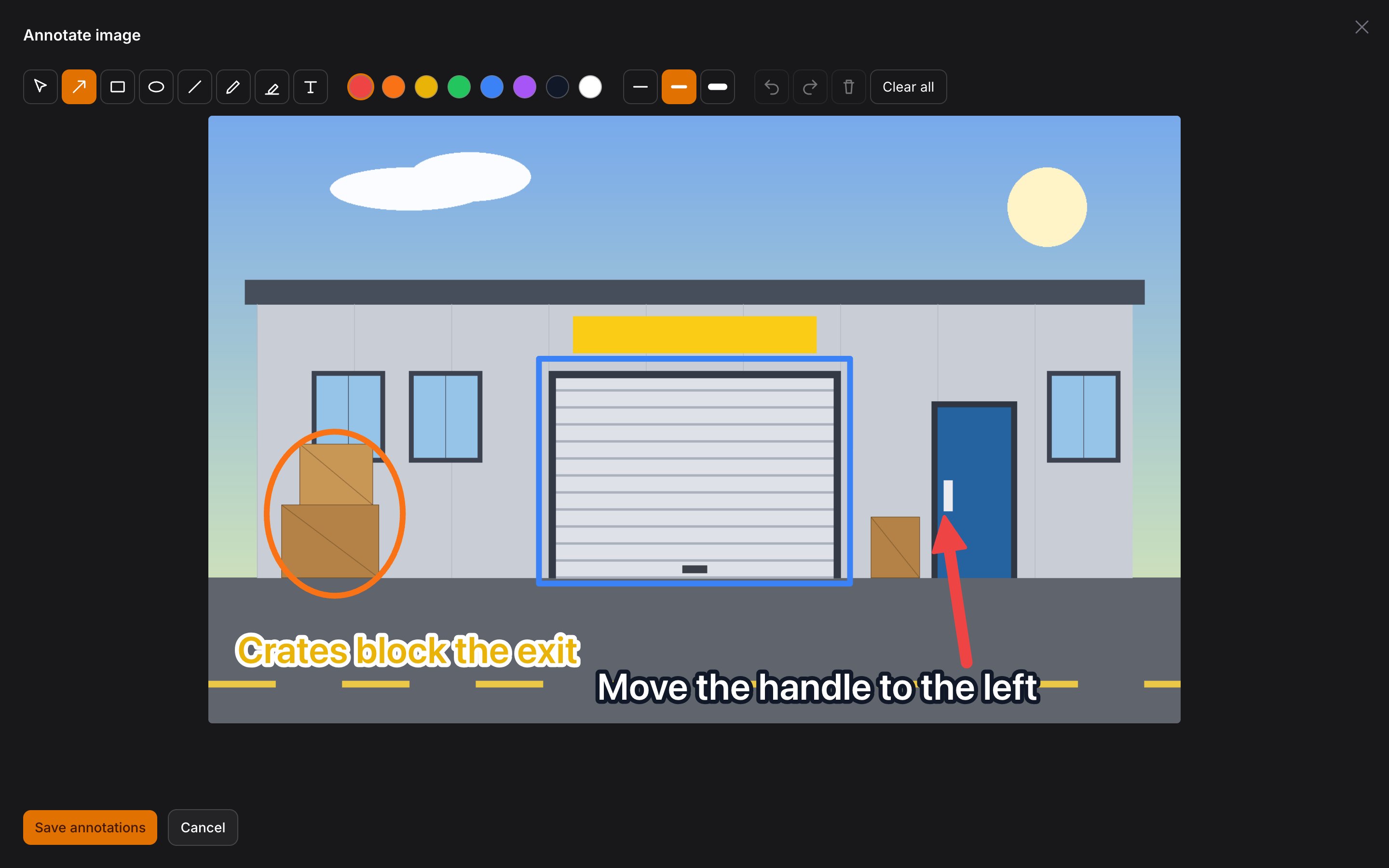 The editor in dark mode