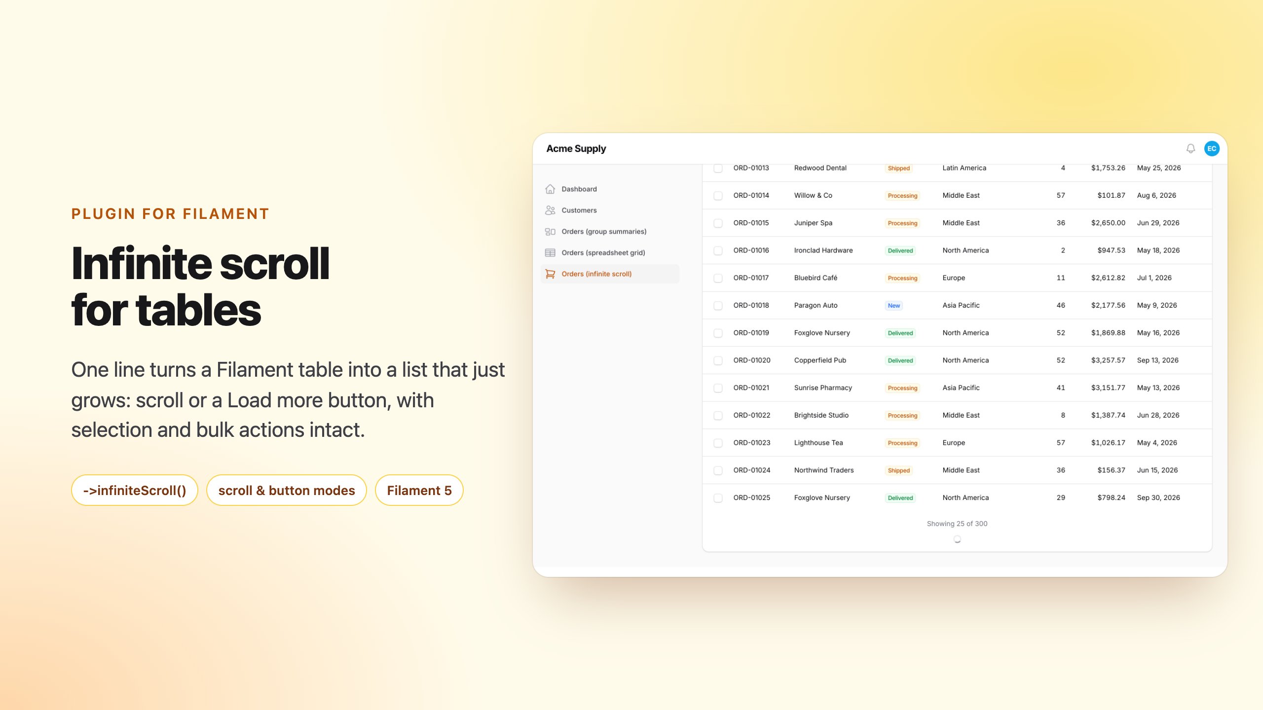 Filament Infinite Scroll