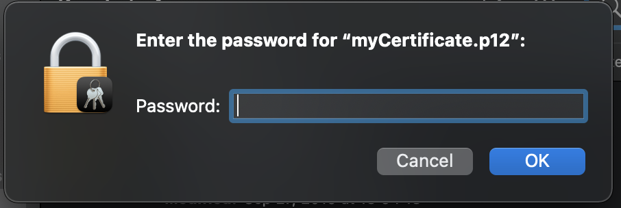 GridCertificatePassword