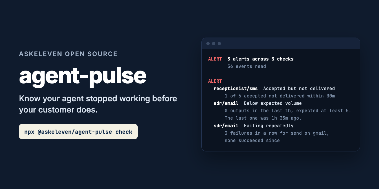 agent-pulse: alert when your agent stops working
