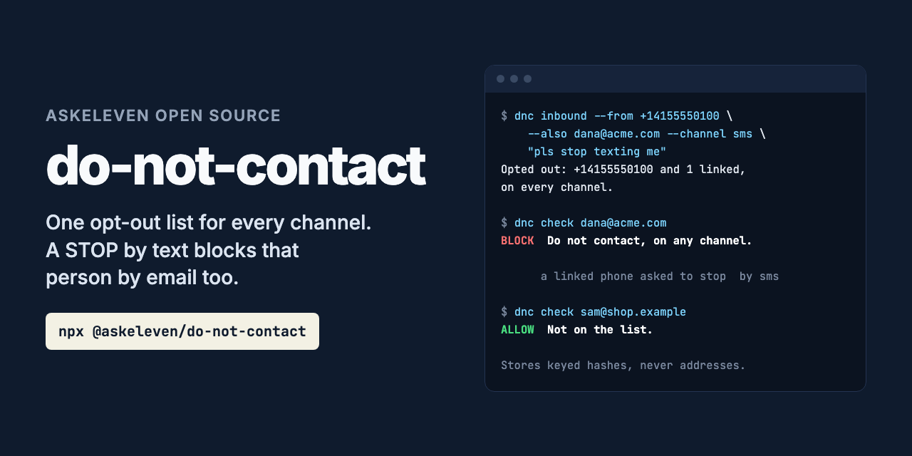 do-not-contact: one opt-out list for every channel