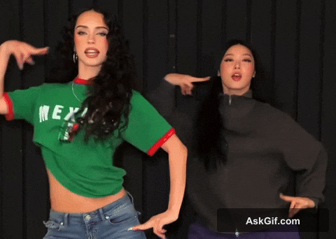 Two dancers showing off their moves in a TikTok dance challenge.