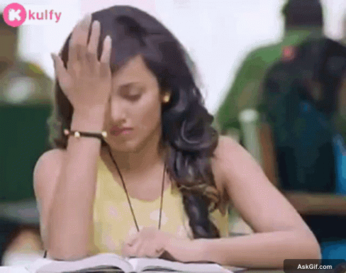 Tejaswi Madivada Frustrated While Studying in a Classroom
